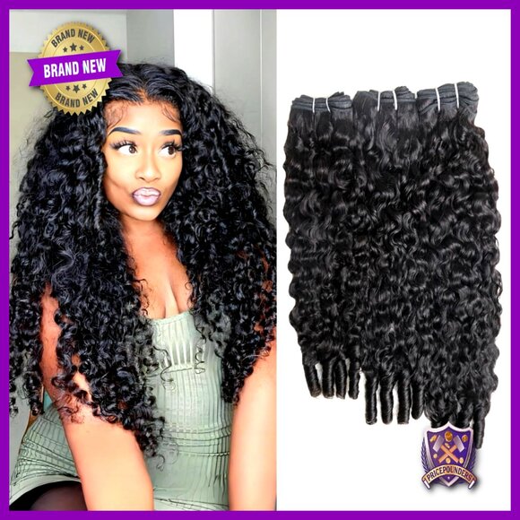 Burmese Curly Human Hair Extensions 18-22 Inch Wet Wavy 3 Piece Bundle main image 2